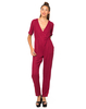 Motel Bonsai V Neck Jumpsuit in Aubergine