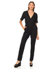 Motel Bonsai V Neck Jumpsuit in Black