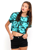 Motel Box Crop Top in Tonal Floral Mint