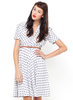 Motel Bree Midi Dress in Grey Polka Dot