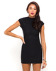 Motel Brook Cap Sleeve Bodycon Dress in Black Stripe Net