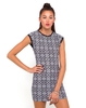 Motel Brook Cap Sleeve Dress in Monochrome Symmetry