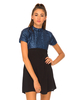 Motel Brussels Turtle Neck Dress in Galaxy Blue