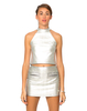 Motel Cetus Bodycon Mini Skirt in Silver Foil