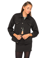 Motel Cody Quilted Collard Jacket in Black