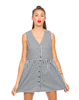 Motel Dakota Sleeveless Dress in Gingham Check Black and White