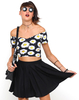 Motel Dani Off Shoulder Sweetheart Crop Top in Wild Daisy