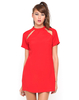 Motel Dania Cut Out Shoulder Shift Dress in Red
