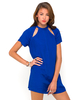 Motel Dania Cut Out Shoulder Shift Dress in Sapphire