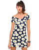 Motel Danielle Off Shoulder Sweetheart Dress in Wild Daisy Print
