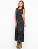 Motel Davina Maxi Dress in Black Smoke Print