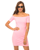 Motel Debbie Off The Shoulder Dress in Baby Pink