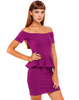 Motel Debolina Off Shoulder Peplum Dress in Magenta