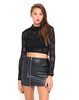 Motel Dee Leather Look Skirt in Black