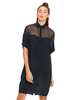 Motel Dela Sheer Mesh Cocoon Shirt in Black
