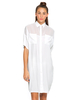 Motel Dela Sheer Mesh Cocoon Shirt in White