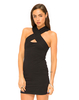 Motel Devora Cross Over Dress in Black