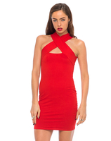 Motel Devora Cross Over Dress in Red