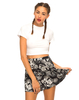 Motel Drea High Waisted Pleated Skirt in Peony Black