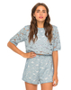Motel Eden Crop Top in Daisy Lace Powder Blue