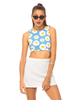 Motel Faith Tie Back Crop in Wild Daisy Pastel