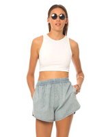 Motel Faith Tie Back Crop Top in White
