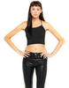Motel Fonda Halter Crop Top in Black Spandex