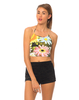 Motel Fonda Halterneck Crop Top in Lucid Garden