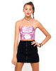 Motel Franny Halterneck Crop in Lavender Shiny Spandex