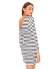 Motel Gabby Dress in Black and White Net Stripe