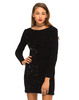 Motel Gabby Plunge Back Sequin Dress in Black