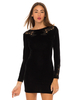 Motel Gina Bodycon Dress in Black Velvet