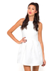 Motel Girly Skater Dress in Embossed Flower Ivory
