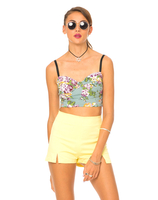 Motel High Waisted Dixie Short in Lemon Sorbet