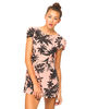 Motel Hoppy Cap Sleeve Playsuit in Two Tone Peach Floral