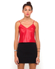 Motel Ibis Cami Top in Red Faux Leather