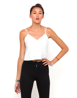 Motel Ibis Cami Top in White Faux Leather