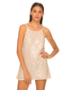 Motel Ice Cream Strappy Mini Dress in Nude