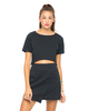 Motel Indianna Crop Top in Embossed Black