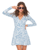 Motel Inggrid Skater Dress in Paisley Blue
