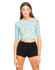 Motel Isla Long Sleeve Crop Top in Dandelion Blue