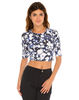 Motel Isla Long Sleeve Crop Top in Lose Your Marbles Indigo