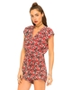 Motel Janna Short Sleeve Playsuit in Mawar Black and Red