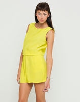 Motel January Open Back Playsuit in Citrus Yellow