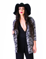 Motel Jaque Oversized Boyfriend Jacket in Zebra Jacquard
