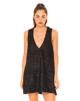 Motel Jazz Plunge Neck Dress in Black