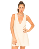 Motel Jazz Plunge Neck Dress in Taupe