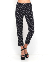 Motel Jeanie Cigarette Pant in Reverse Polka Black