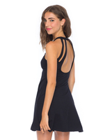 Motel Jemima Cut Out Skater Dress in Black