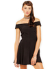 Motel Jemima Off The Shoulder Dress in Silky Black